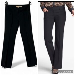 Michael Kors Gramercy Black Pinstriped Midrise Stretch Pants or Trousers
